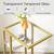HOOBRO C Shaped End Table Gold Side Coffee Table Couch Tempered Glass 4 thumbnail