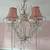 Pink Crystal Chandelier Shabby Chic  Large size 5 bulbs 15 thumbnail