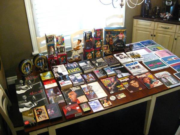 Large Collection of Elvis Collectibles, Books, Figurines & Misc 1
