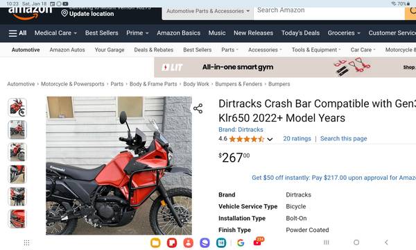 Kawasaki KLR 650 2022 to 2025 Crush Bars - $100 (Skagit County)634360095692811219
