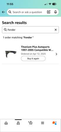 New fender passenger front side for buick century 1