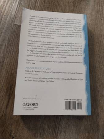 Documents of American Constitutional & Legal History 3rd Edition - $20 (Los Angeles)63471471488129122