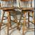 Handsome Swivel Pressed Back Stools With Leather Seats (2) 3 thumbnail