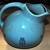 Vintage Blue Cronin tulip tilted ball lip PITCHER retro ceramic potter 3 thumbnail