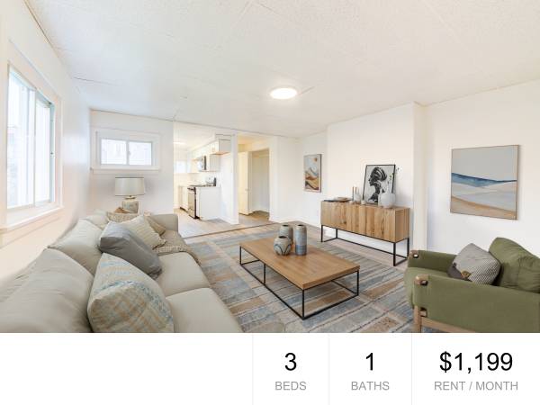 $1,199 / 3br - AVAILABLE NOW - 3 Bedroom Renovated Unit in the Heart of the Business64013205123970120