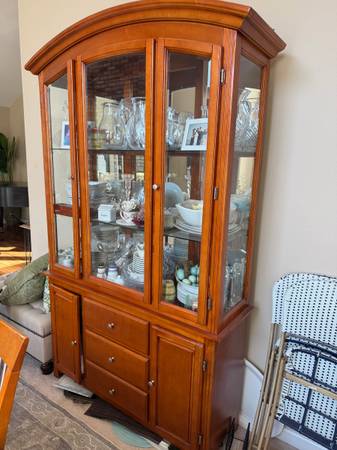 Dining table, chairs and China cabinet 1