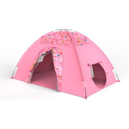 Large Kids Playhouse Tent, Pink, Foldable Indoor Outdoor Play Space 1