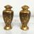 Vintage Black and Golf Leaf Flowered Urn-Shaped Salt and Pepper Set 4 thumbnail