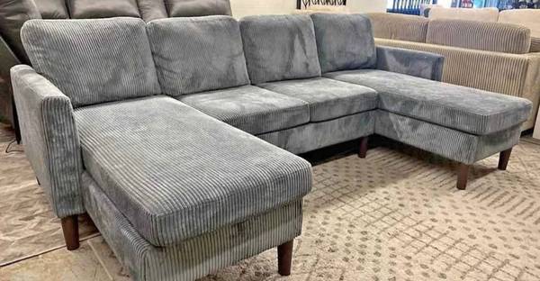corduroy sectional sofa with two chaises. 1