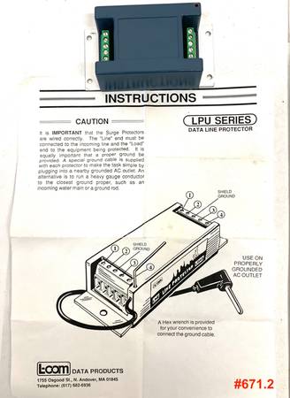 Data Line Protector L-Com # LPU24A - Two Available 1