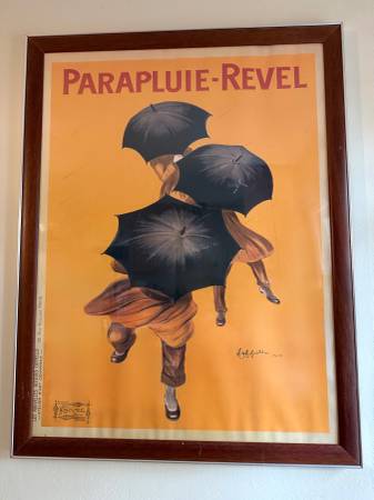 Vintage Parapluie Revel French Poster Print Framed 1