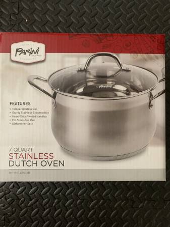 Parini 7 quart stainless steel Dutch oven 1