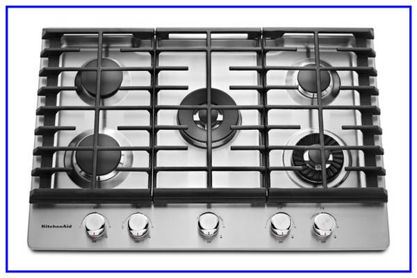 KitchenAid – 30″ Built-In Gas Cooktop – Stainless steel 1