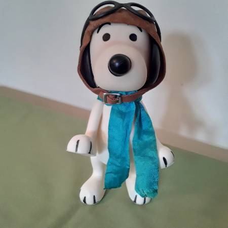 Vintage 1966 Plastic Posable Peanuts Red Baron Aviator Doll 1