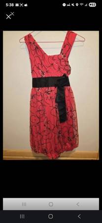 Girl's Dress, Size 12, Red with Sparkling Silver Accents 1