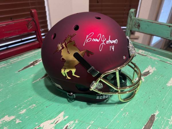 Brad Johnson signed helmet 1