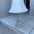 Clear Glass Lamp & White Shade 1 thumbnail