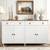 White 2-Drawer Buffet Sideboard 55" with 4 Doors and Wood Top 1 thumbnail