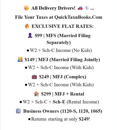 🤫 All Delivery Drivers! 🚗💨...File Your Taxes at QuickTaxnBooks 1