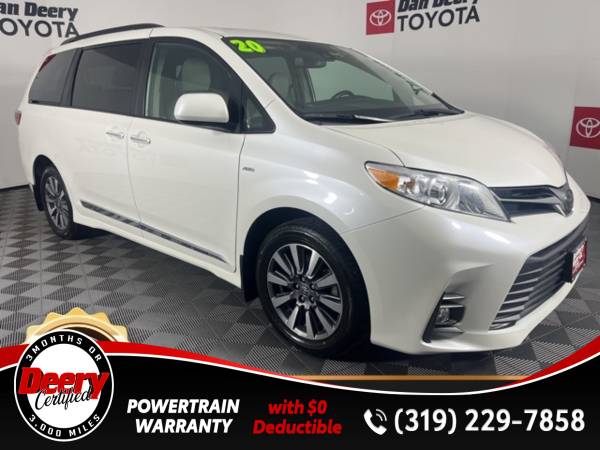 Certified 2020 Toyota Sienna XLE Premium Blizzard Pearl 1