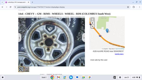 14x6 - CHEVY -- GM - RIMS - WHEELS - WHEEL - RIM 1