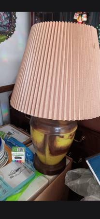 LARGE LAMP GINGER JAR BASE PLEATED SHADE 1