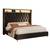 Ashaya Upholstered Wingback Lighted USB Bed Black Velvet Queen 1 thumbnail