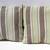 Indoor Outdoor Pair of 19" x 19" Throw Pillows, Green and Brown Stripe 8 thumbnail