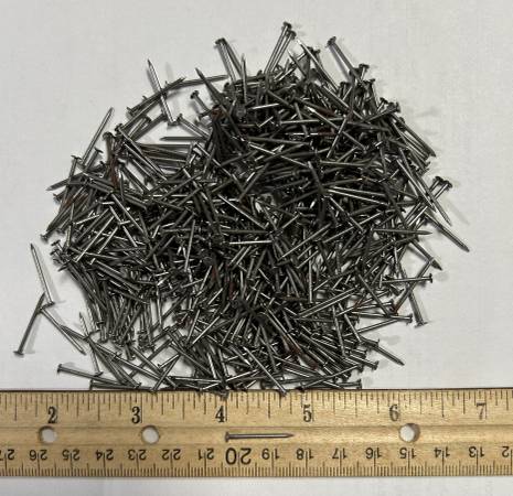 Flat head wire nails, ¾” long.  4 oz. 1