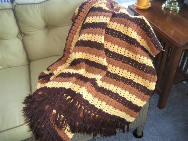 Hand-crotchet afghan blanket/throw 1