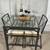 Compact Glass & Iron Dining Table With 2 Seagrass Chairs IKEA Granas 1 thumbnail