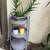 grey metal Plant or bathroom stand, 3 round tiers , wheeled. 32” tall 2 thumbnail