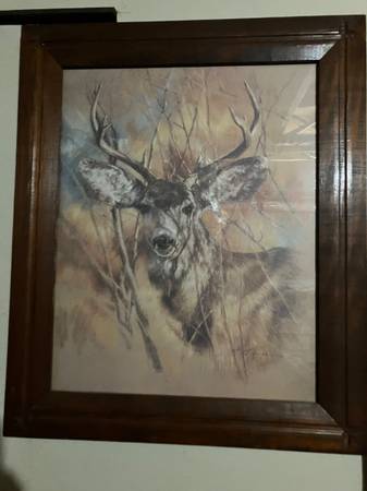 The Silent Buck Print Framed 25x21” Vintage 1978 Home Interiors 1