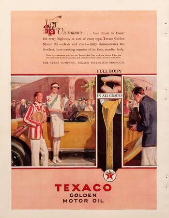 Original 1928 Texaco Motor Oil Magazine Ad 1