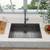 NEW-33 in. Undermount Single Bowl 16-Gauge Gunmetal Black Stainless St 10 thumbnail