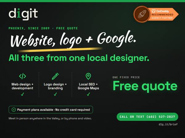 Website Design + Logo Design + Local SEO from One Phoenix Designer 1