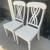 Pair of White Wood Lattice Back Dining Chairs 4 thumbnail