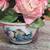 Floral Arrangement China Bowl with Artificial Roses 2 thumbnail