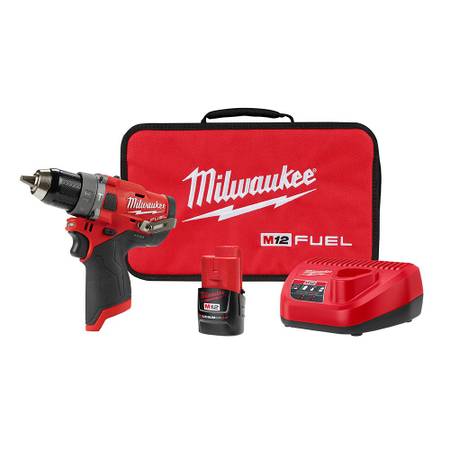 New Milwaukee 2504-21 M12 FUEL Brushless 1/2" Hammer Drill Driver Kit 1
