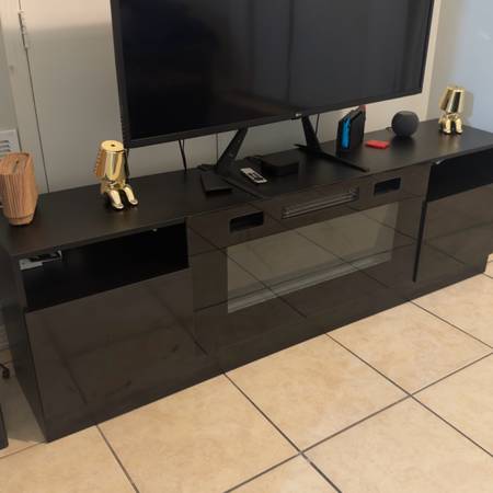 Tv stand with fireplace 1