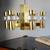 Vintage brass and glass space age chandelier for six lights, c. 1970s 1 thumbnail