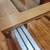 Solid Oak Dining Room Table - glass inlay, expandable, suede chairs 11 thumbnail