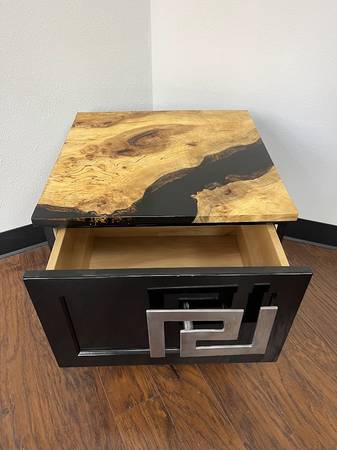 Unique Wood and Metal Nightstand 1