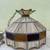 Vintage Tiffany Style Hanging Lamp Shade w/ Bulb Stained Glass Brown 7 thumbnail