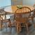 Oak table with extendable leaf and 4 oak chairs. 2 thumbnail