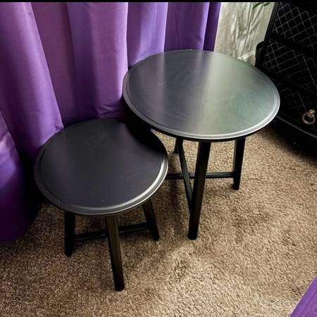 IKEA black small nesting tables for living room use as side table coffee table e 1