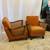 Rare Pair Antique Made Germany Rattan Caning Braid Orange Armchairs 1 thumbnail