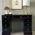 Lacquered Sligh Co. Vintage Pedestal Desk with Black Lacquer Base & Da 7 thumbnail