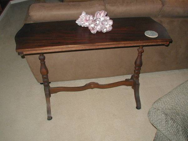 Vintage Antique Hardwood Trestle Table 48" x 18" x 30" high 1