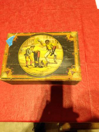 ANTIQUE 1800'S BOOT BLACK COUNTERTOP SALES DISPLAY BOX 1